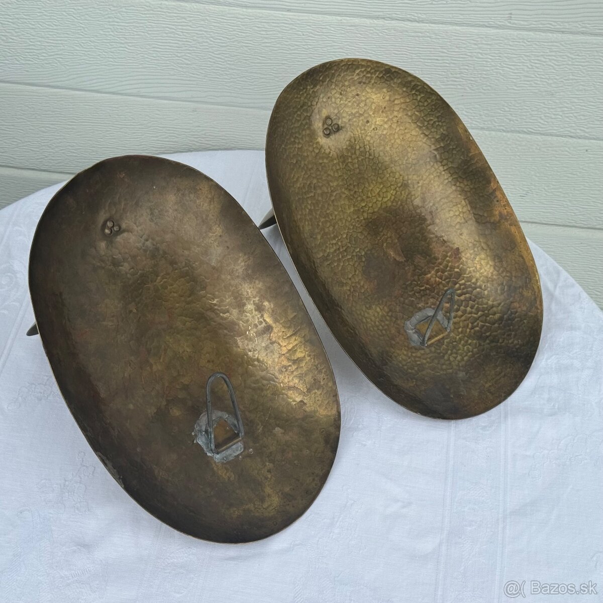 Starožitné mosazné nástěnné svícny v páru - 8