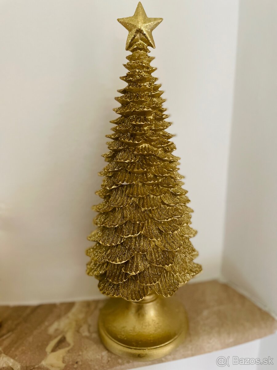 vianoce -xxl luxusný zlaty stromcek 42cm - 8