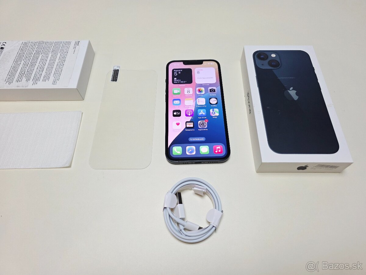 APPLE IPHONE 13 256GB MIDNIGHT ,ZDRVIE BATERKY 100% - 8