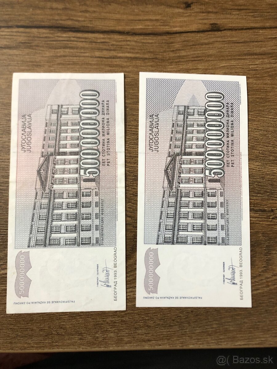 Bankovky JUHOSLAVIA 4 - 8
