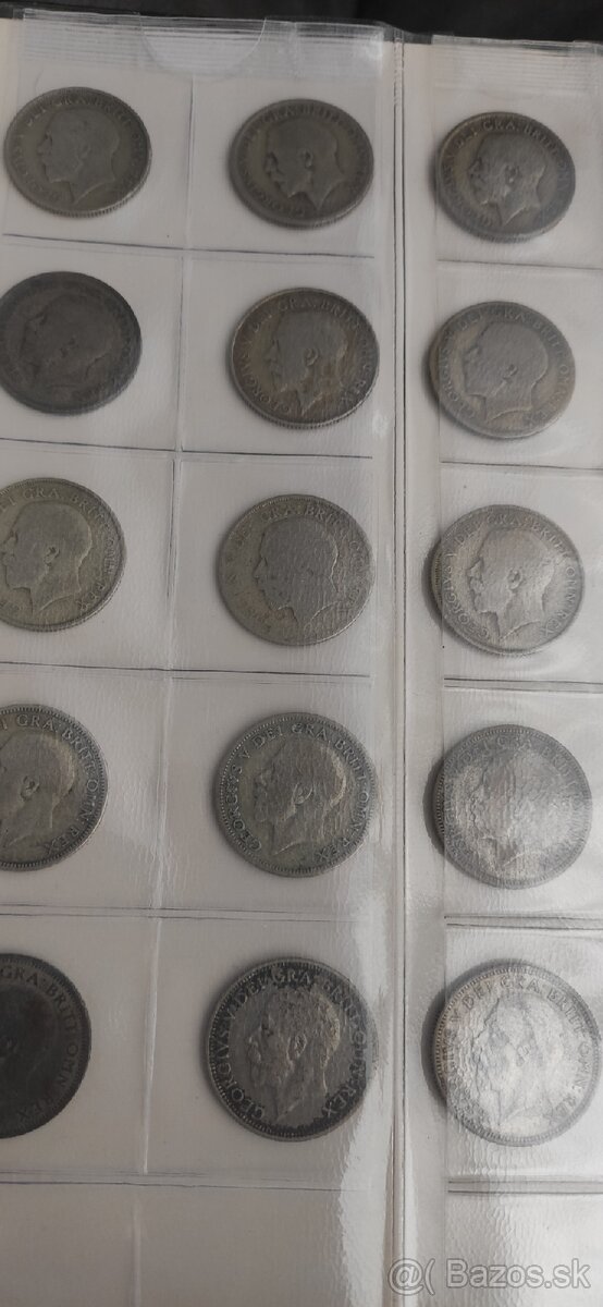 Predám strieborné mince Juraj Vl - GEORGIVS VI - 8