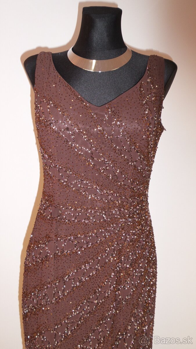 Hnedé spoločenské šaty, veľ.10 (42-44), NOVÉ - ponúknite - 8