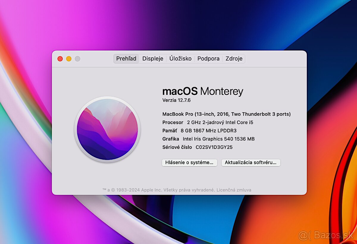 MacBook Pro 13" i5-2GHz,2j/8GB/256GB, SUPER STAV - 8