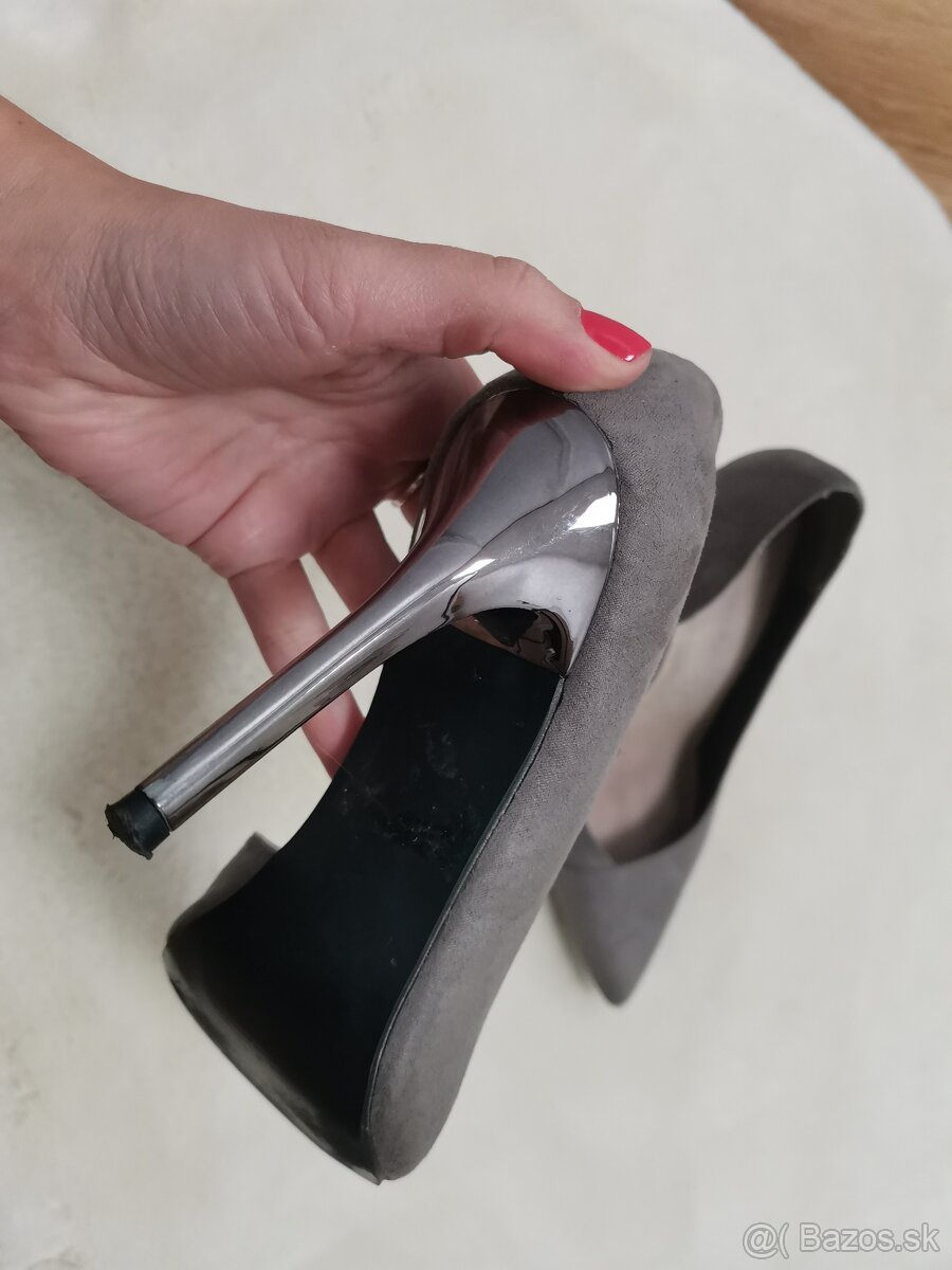 Sivé lodičky Primark č. 37 - 8