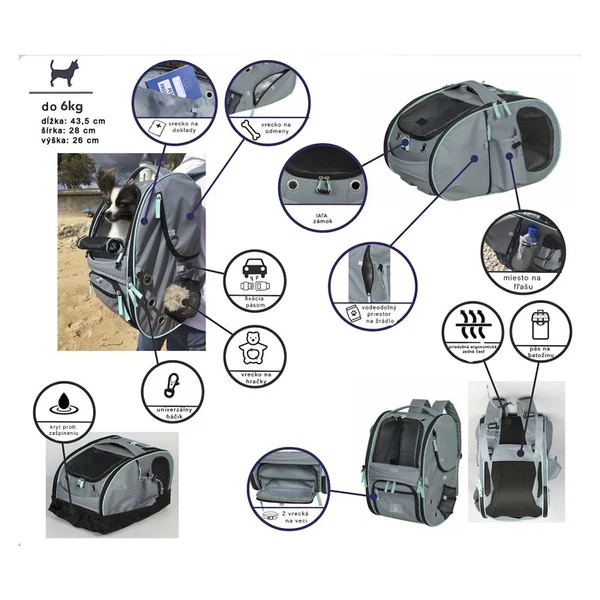 Prepravka a ruksak pre malé psy a mačky - 8