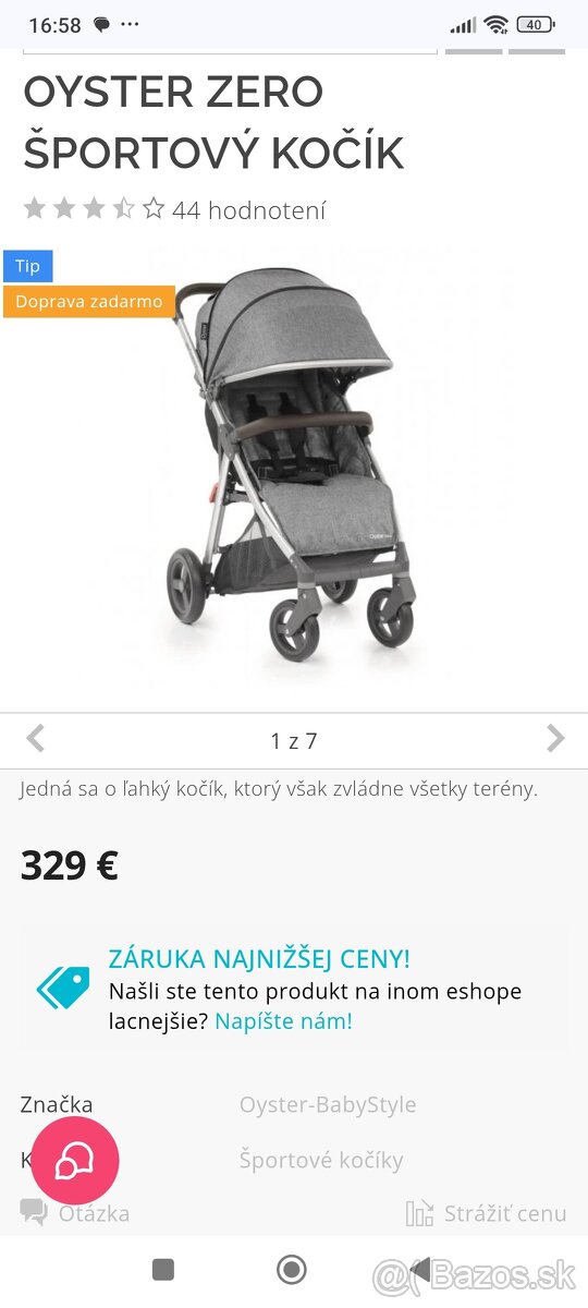 Oyster zero športový kočík - 8