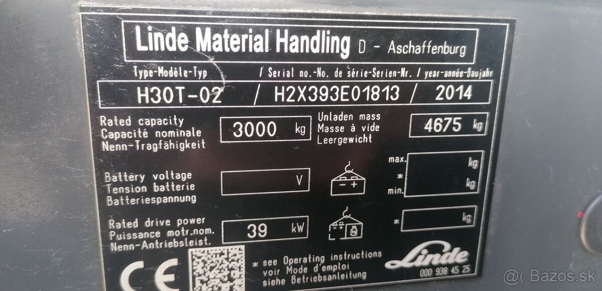 LINDE H30T-02 triplex, boční posuv SLEVA - 8