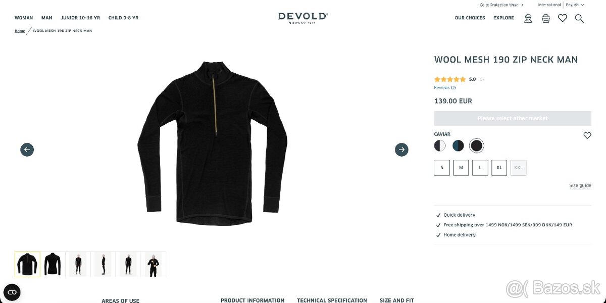 Merino rolák Devold Wool Mesh 190 Zip Neck Man - 8