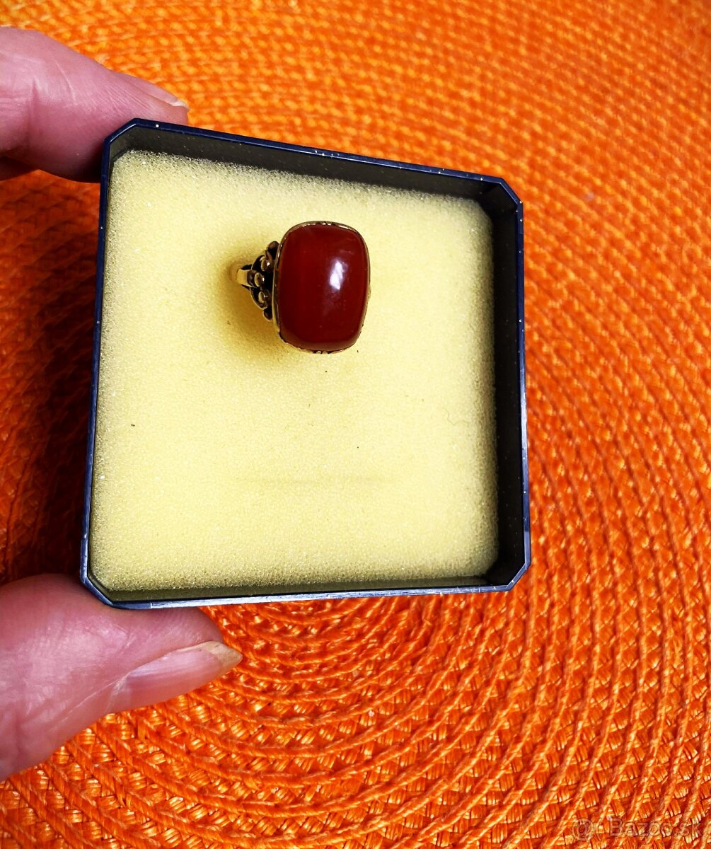 Starož.prsteň s karneolom - 8