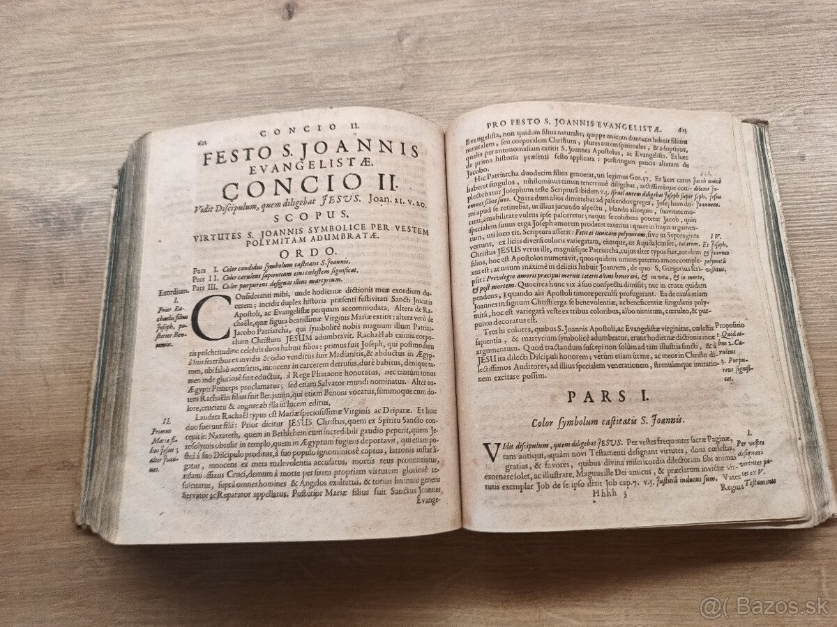 Starožitná latinská kniha 1677 pergamenová väzba - 8