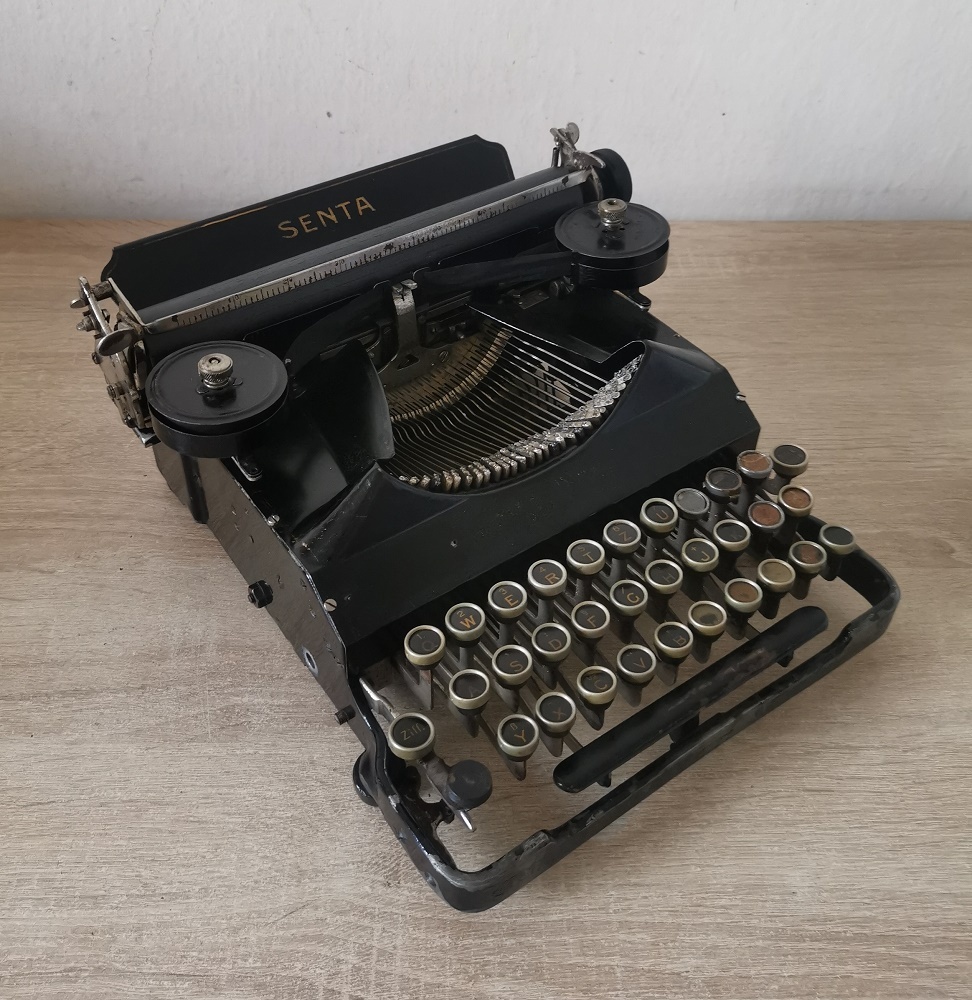 Vzácny starožitný písací stroj Senta 3 Bank z roku 1914 - 8