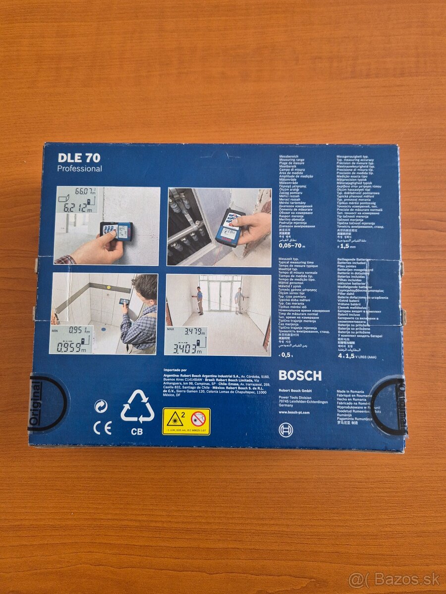 Laserový diaľkomer Bosch DLE 70 – nepoužitý - 8