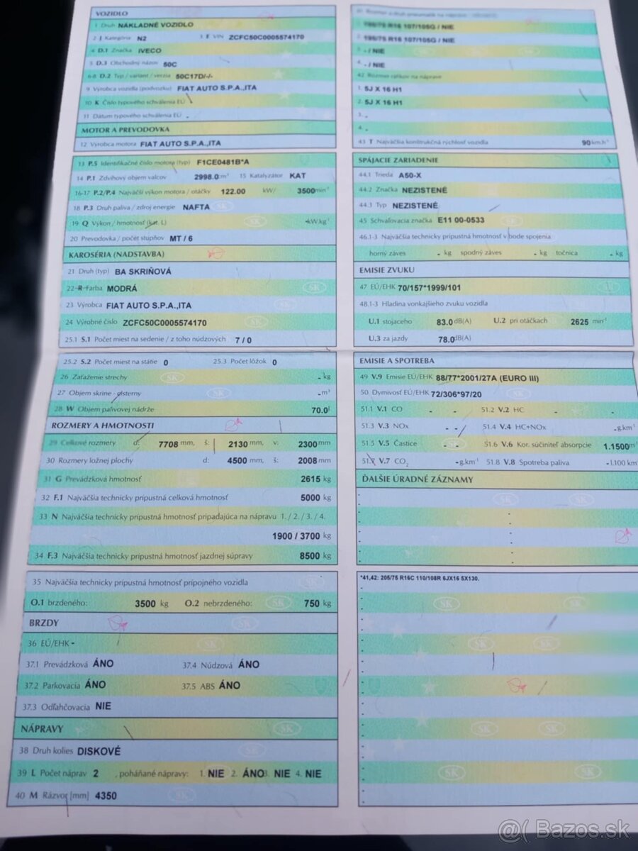 Iveco Daily 50c17 valník , 7 miestne - 8