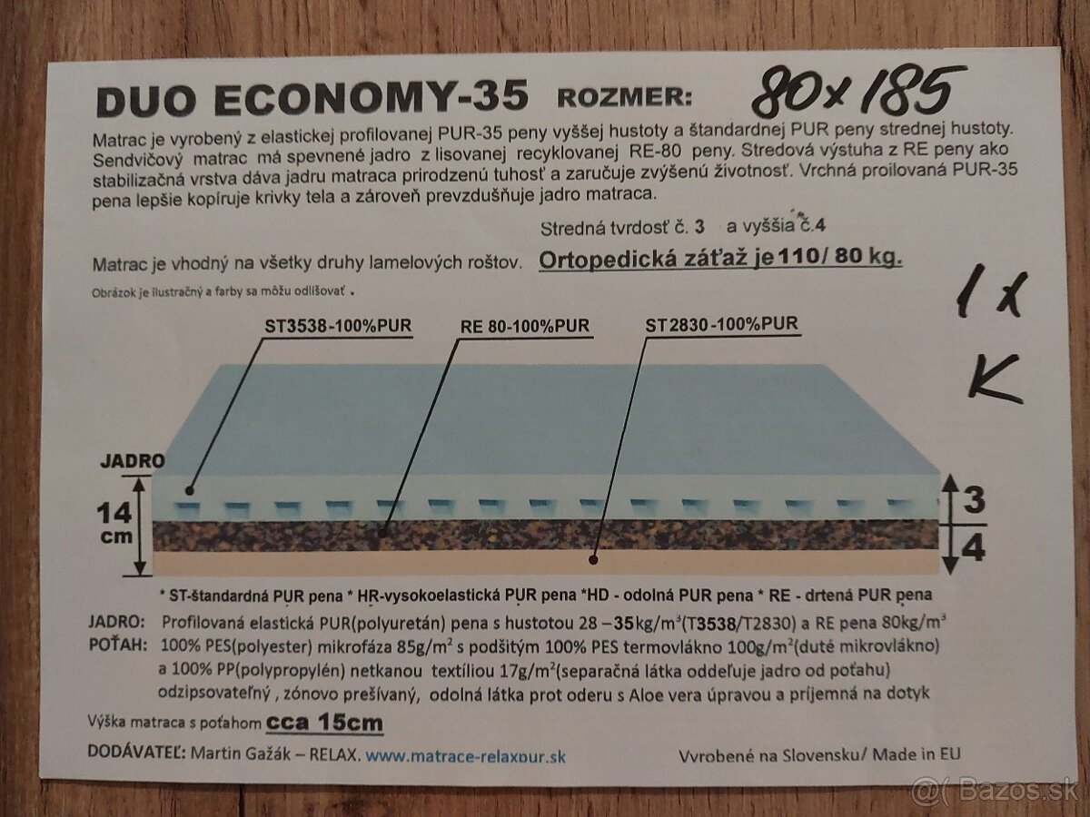 Matrac 80 x 185 cm - 8