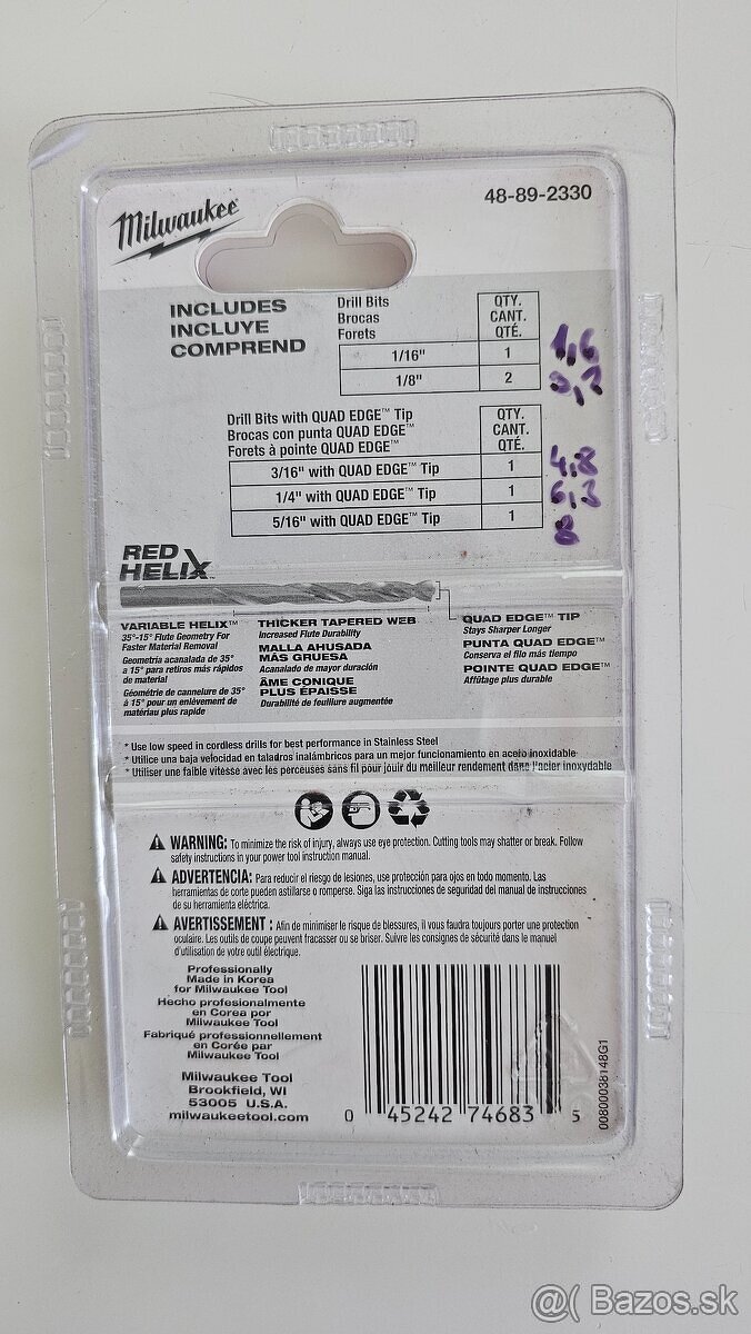 Sety bitov a vrtáky Milwaukee - 8