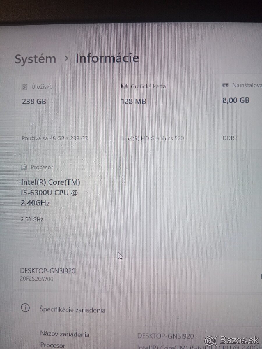 15,6" notebook Lenovo thinkpad L560 / 8GB/256GB TOP stav - 8