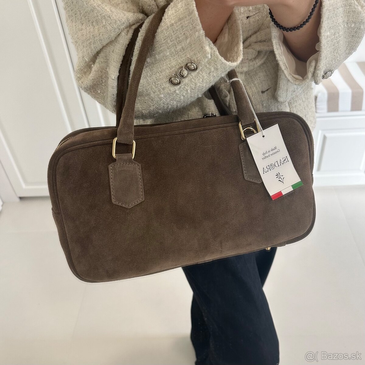 Talianska kabelka z brúsenej kože - 8