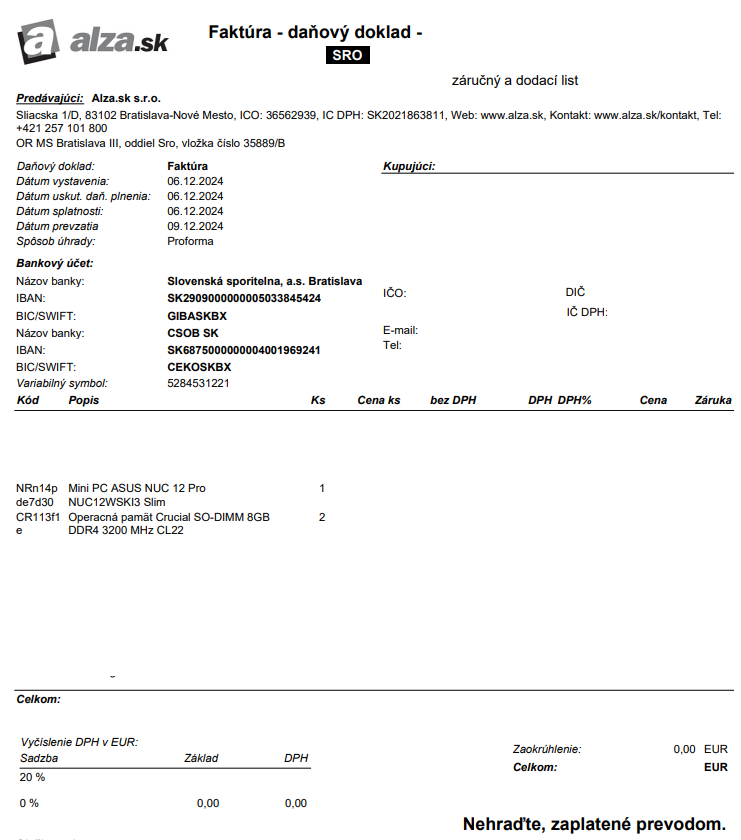 Mini PC Asus NUC 12 i3 (Windows 11) - 8
