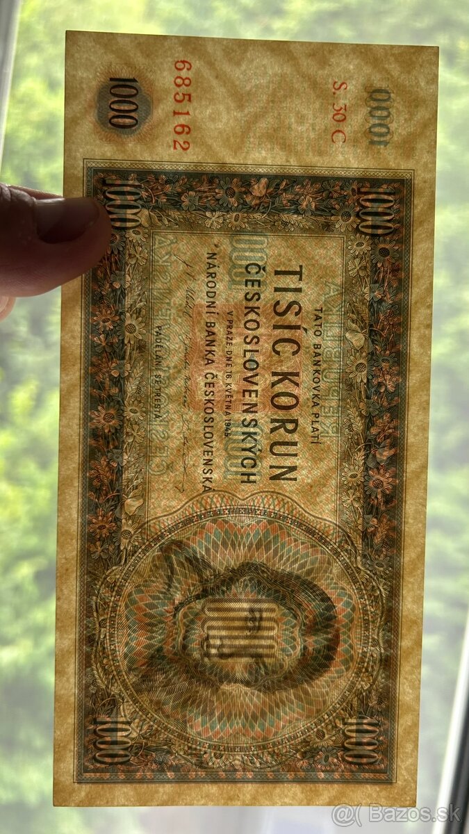 Bankovky ČSR 1945 Neperforované Unc - 8