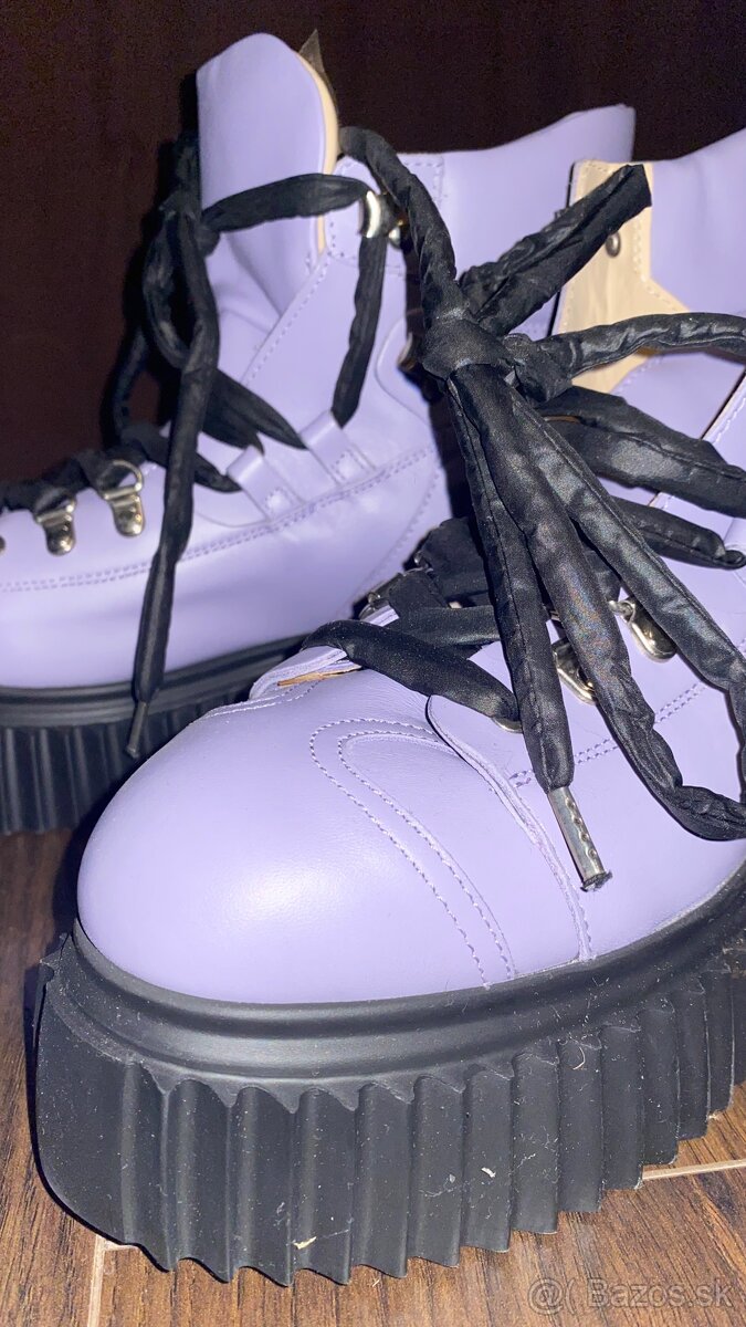 Zimné kožené topánky - veľkosť 38,5 - 8