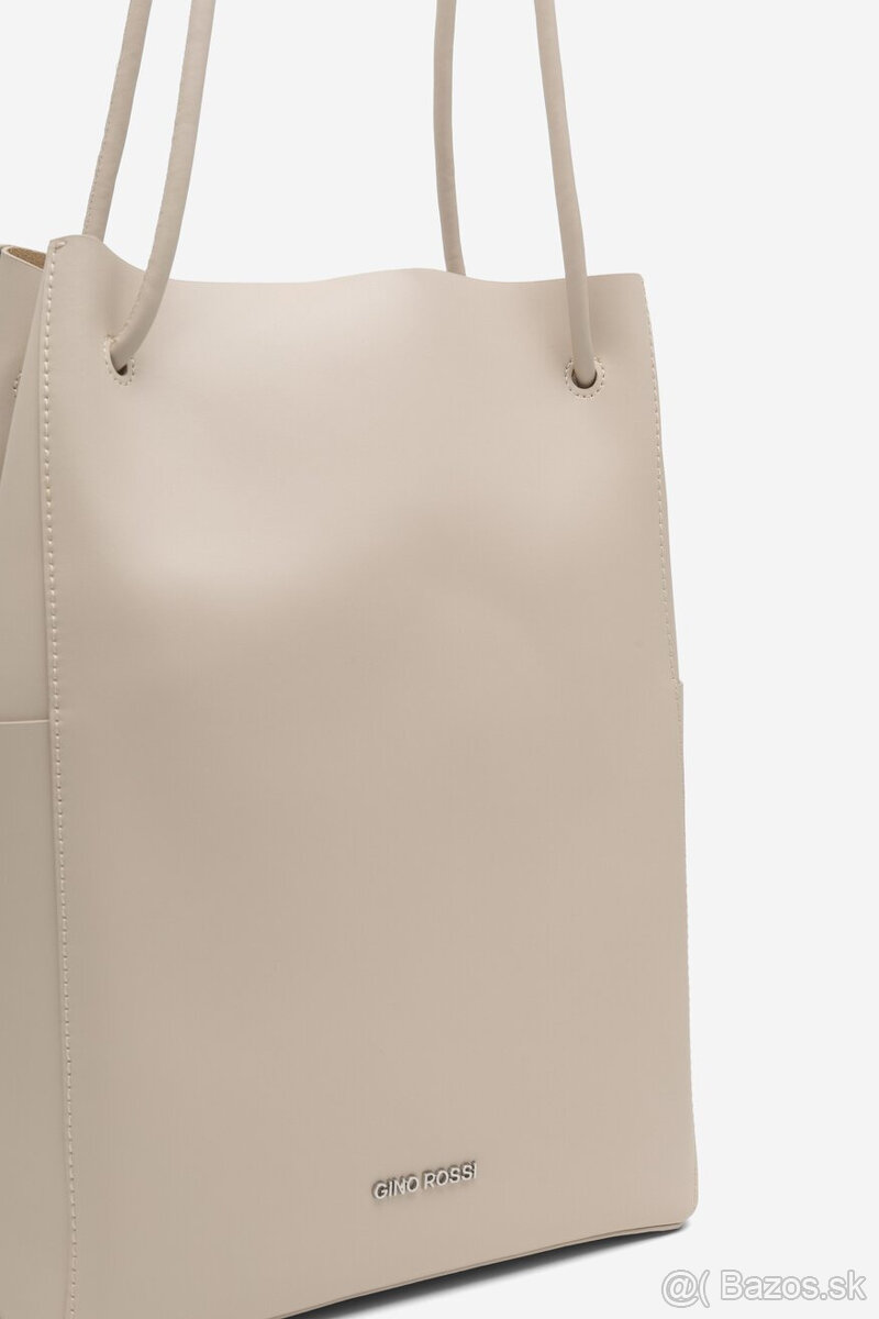 biela kožená kabelka ginno rossi - 8