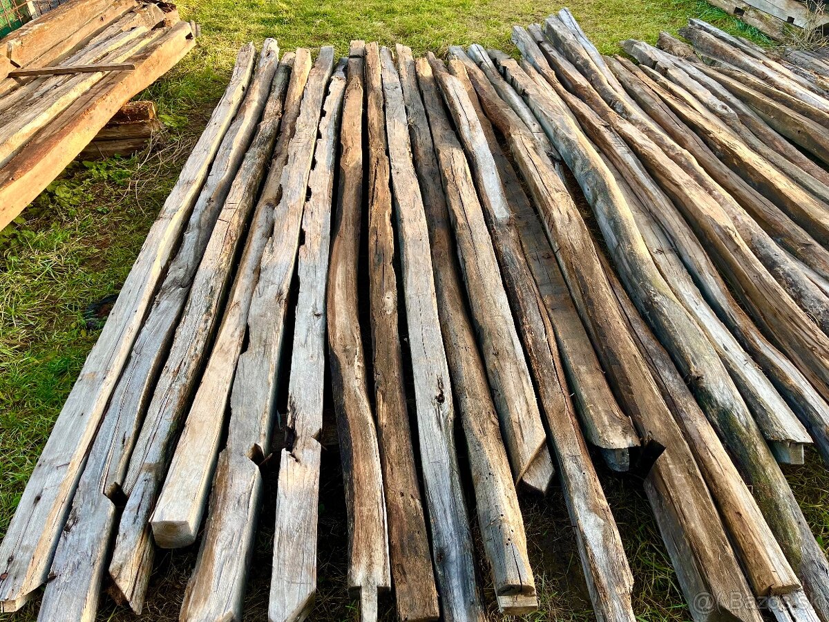 Staré dubové hranoly - ručne kresané - 8