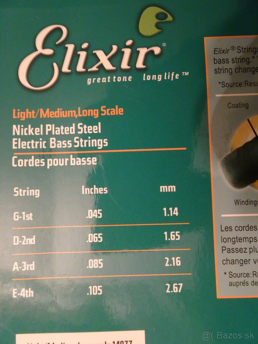 Predám NOVÉ STRUNY ELIXÍR, Nano Web,Light Medium - 8