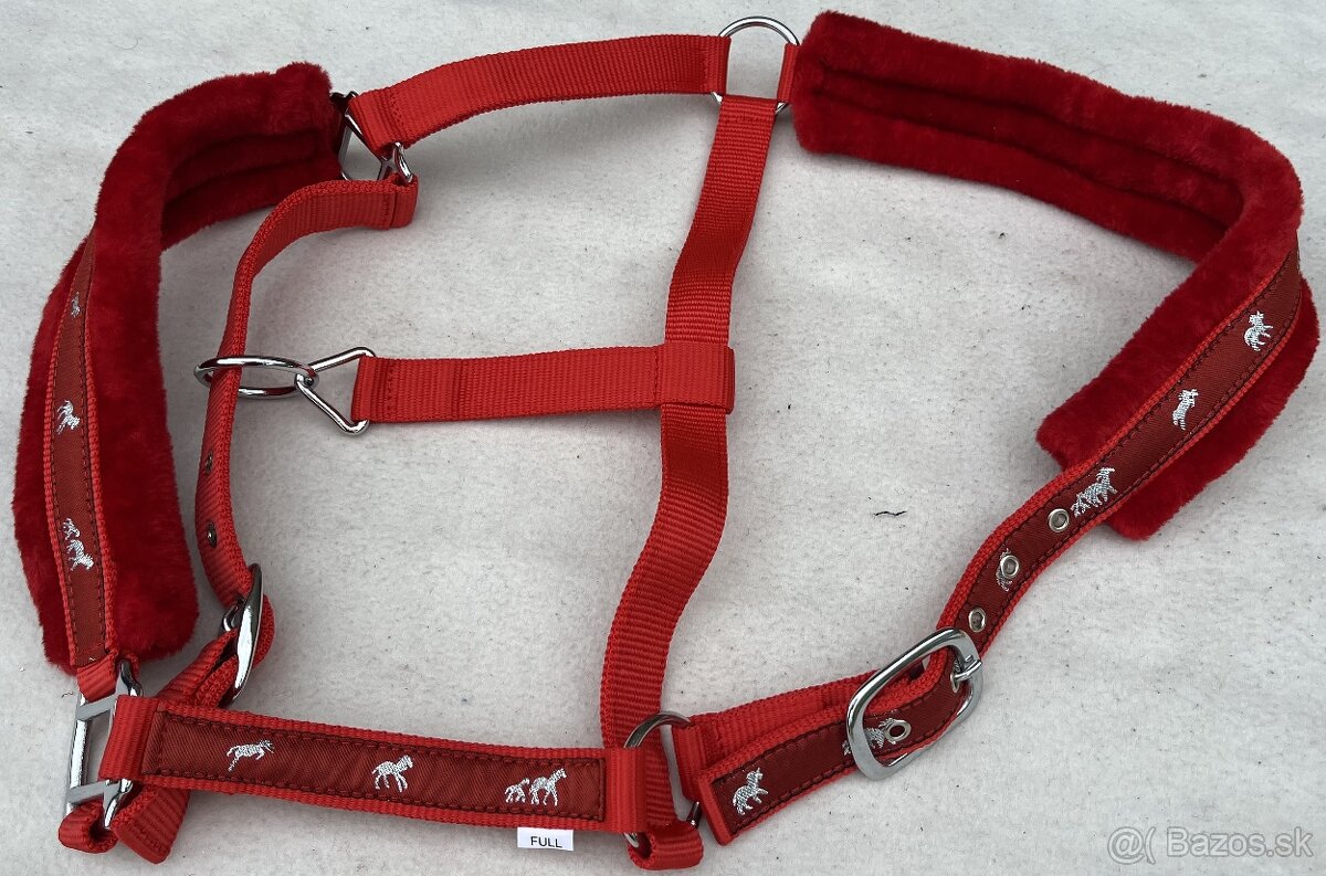 Stájová ohlávka textilní s chlupatinou MIX - 8