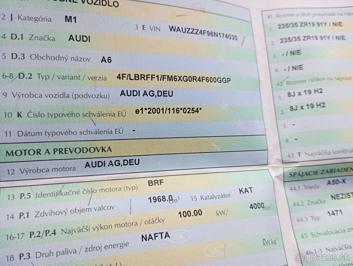 Predám Audi A6 2,0Tdi 100kw. Super cena - 8