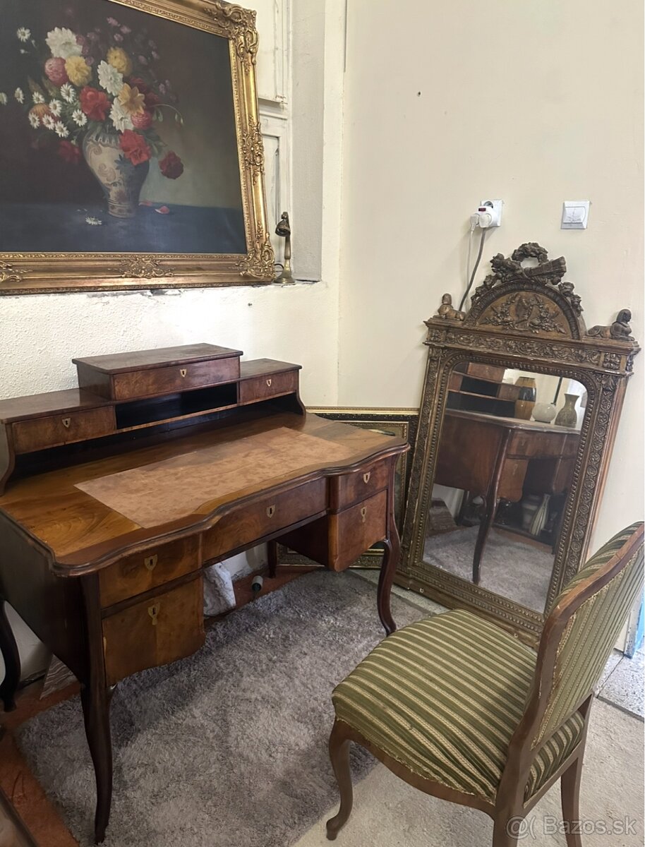 starožitný pracovný, písací stôl - 8