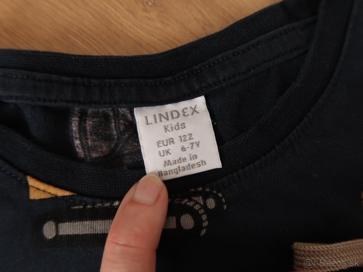 Tričko LINDEX 110 (4-5 r.) modré bagre - 8