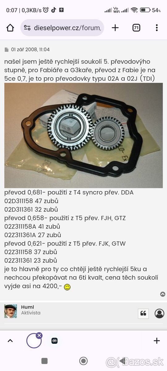 Prevodovka + spojka 1.9TDi - 8