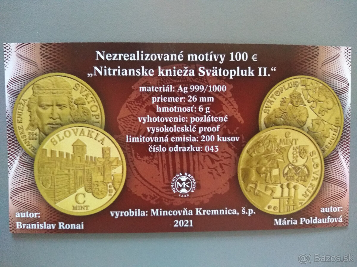Predám Nezrealizované motívy zberateľských mincí - 100€ - 8