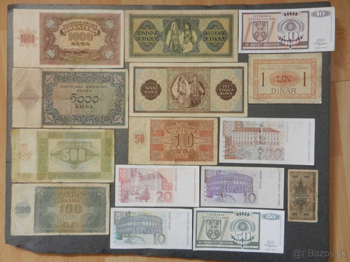 Bankovky staré Španielsko, Srbsko a iné - 8