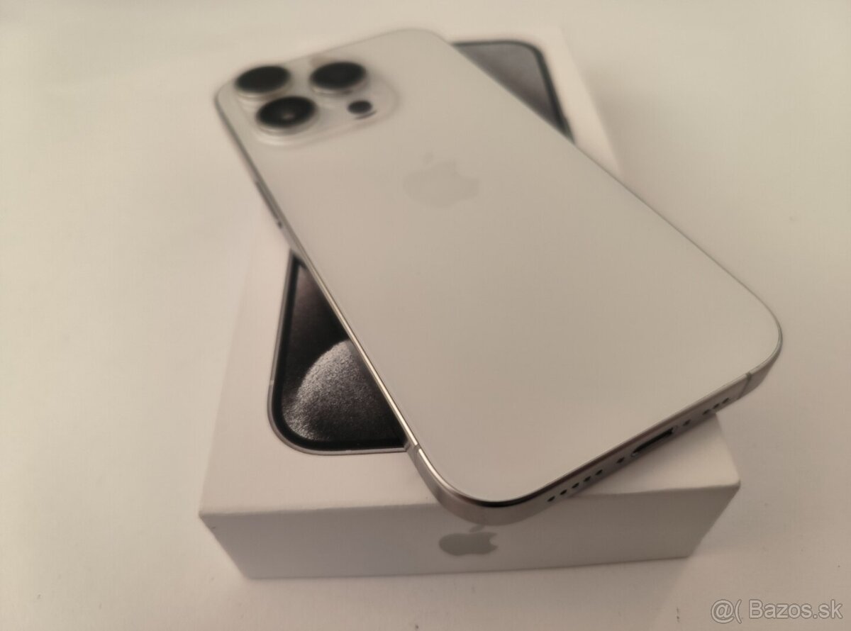 apple iphone 15 PRO 128gb White Titanium / Batéria 85% - 8