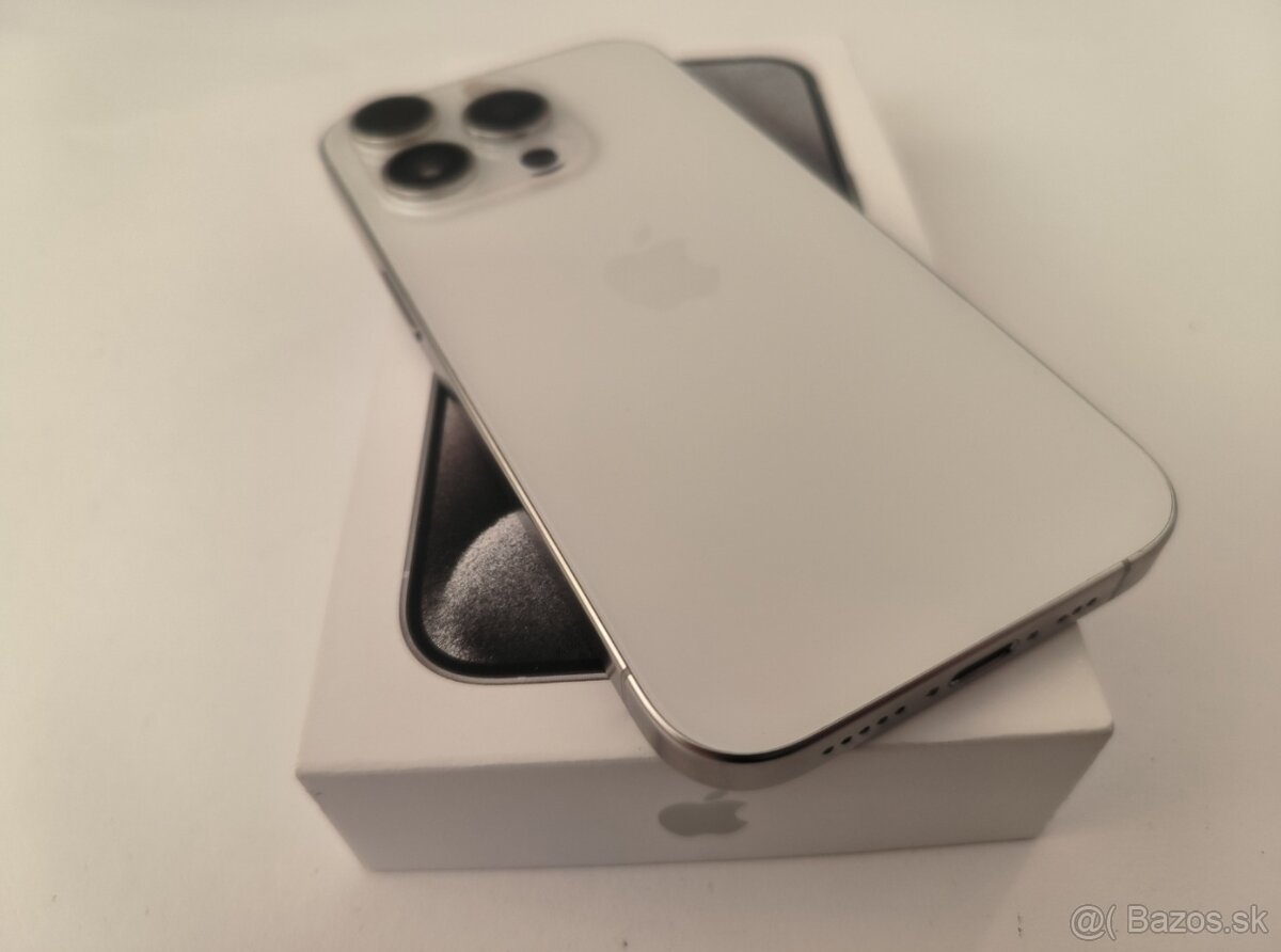 apple iphone 15 PRO 128gb White Titanium / Batéria 100% - 8