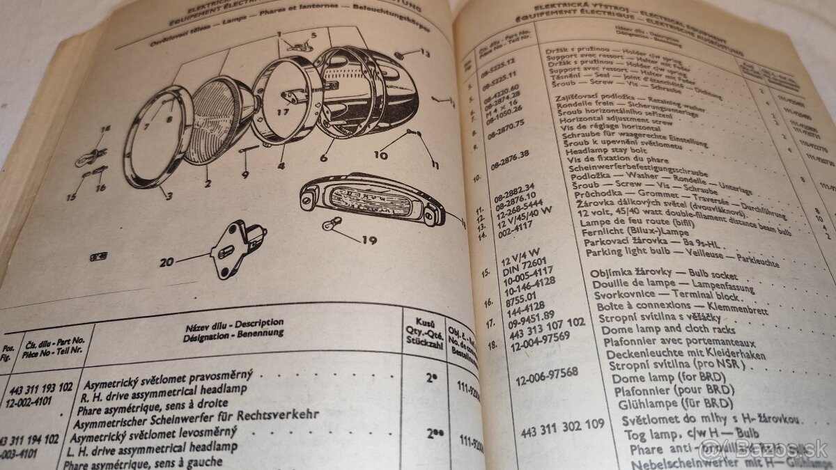 Škoda 100 100L 110L katalog -- seznam náhradních dílů Š100 - 8