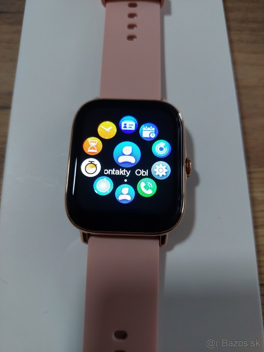 Chytré hodinky P72 – 1,85" - volanie, IP68, ružové - 8