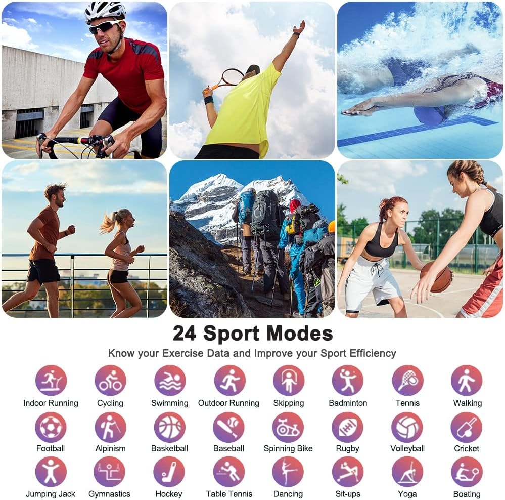 Chytré hodinky Molocy P32D - 1,69 "HD displej, IP68 - 8