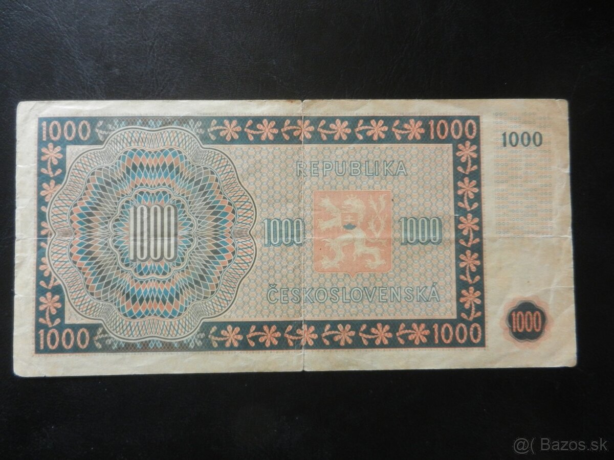 Bankovka 1000Kčs 1945 - 8