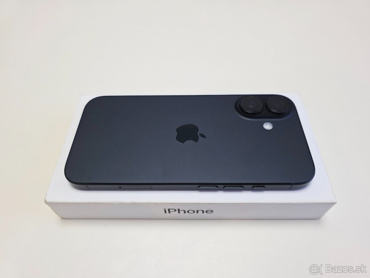 APPLE IPHONE 16 128GB BLACK,BATERKA 100%,ZÁRUKA - 8