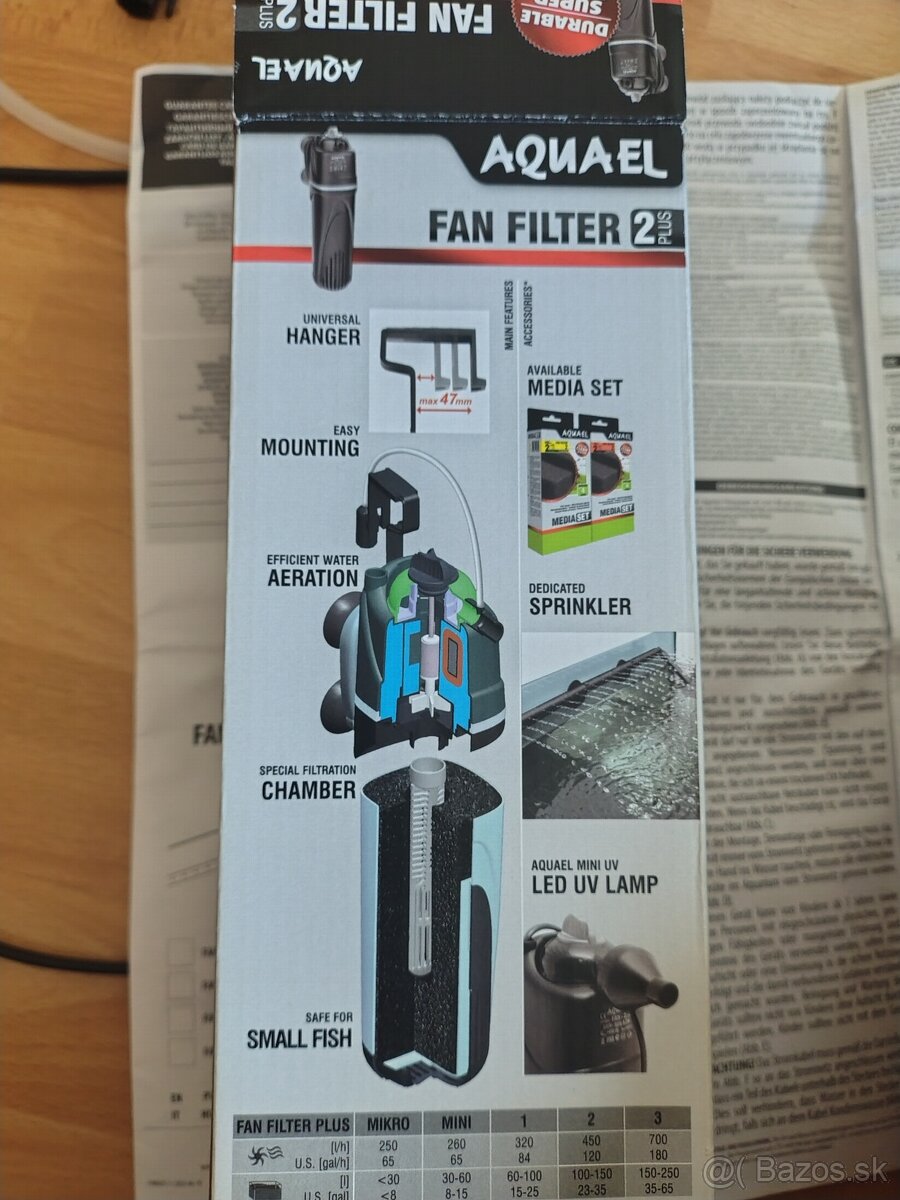 Predám vnútorný akváriový filter Aquael FAN 2 Plus - 8