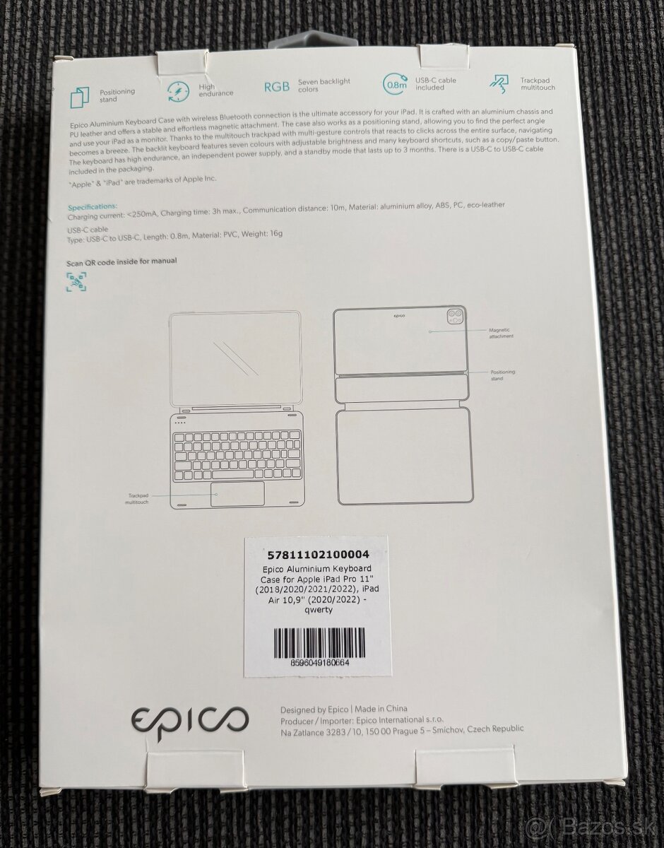 Obal s klávesnicou pre Apple iPad Pro 11" - 8
