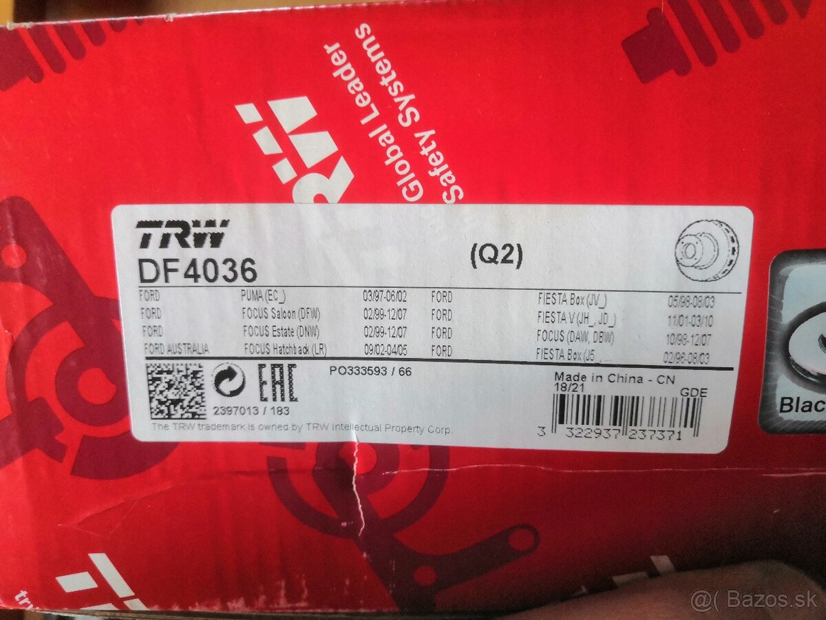 Predné brzdové kotúče TRW FORD FOCUS MK1 - 8