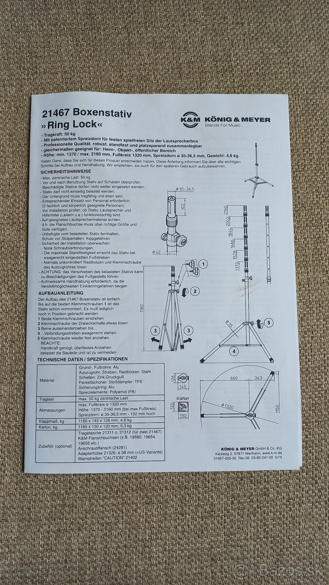 Predám stojany na reproboxy, trojnožky, K&M, najvyššia rada. - 8