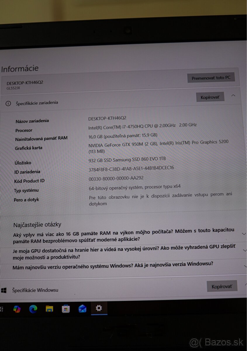 Herný notebook ASUS ROG - 8