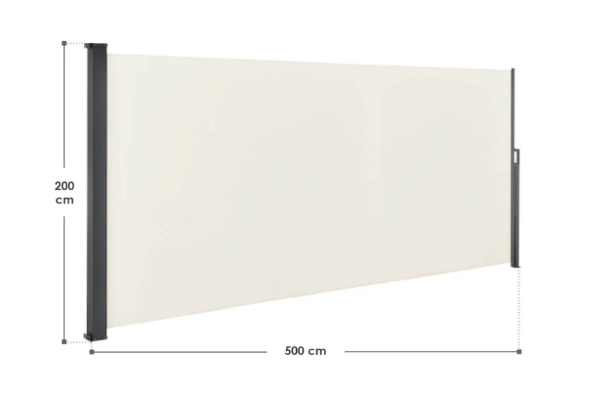 Bočná zaťahovacia markíza - rôzne rozmery - šedá a béžová - 8