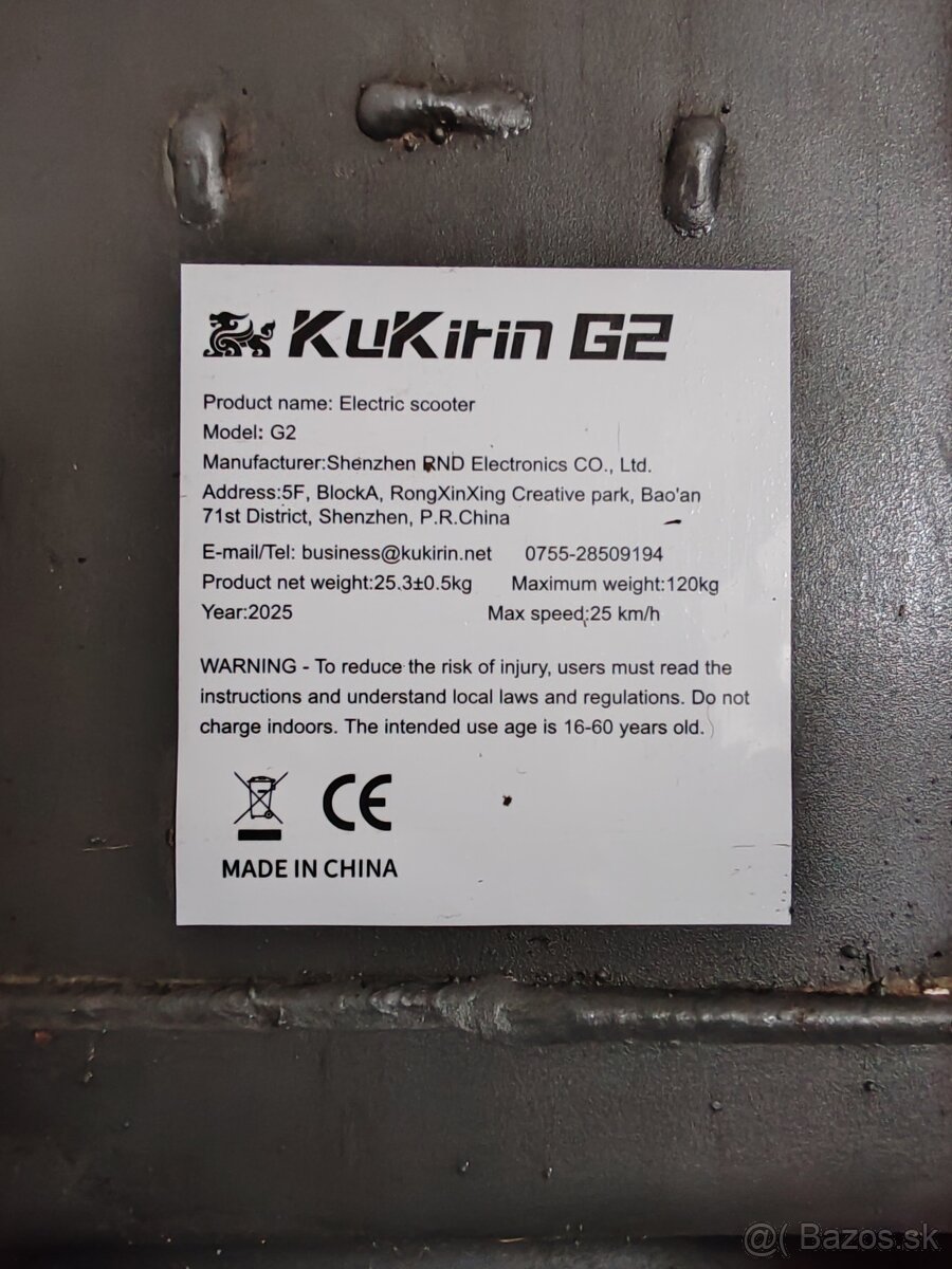 Elektrická kolobežka Kukirin G2 2025 800W - 8