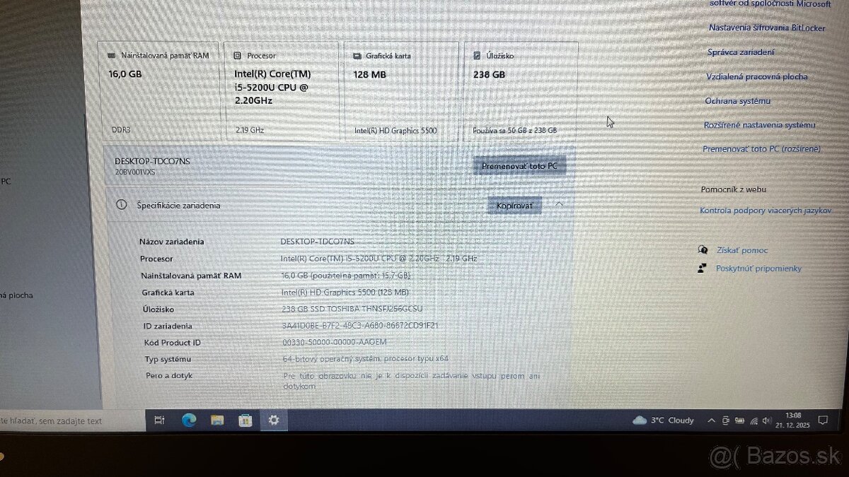 Lenovo ThinkPad T450, Intel core i5, 256gb SSD, 16gb RAM - 8