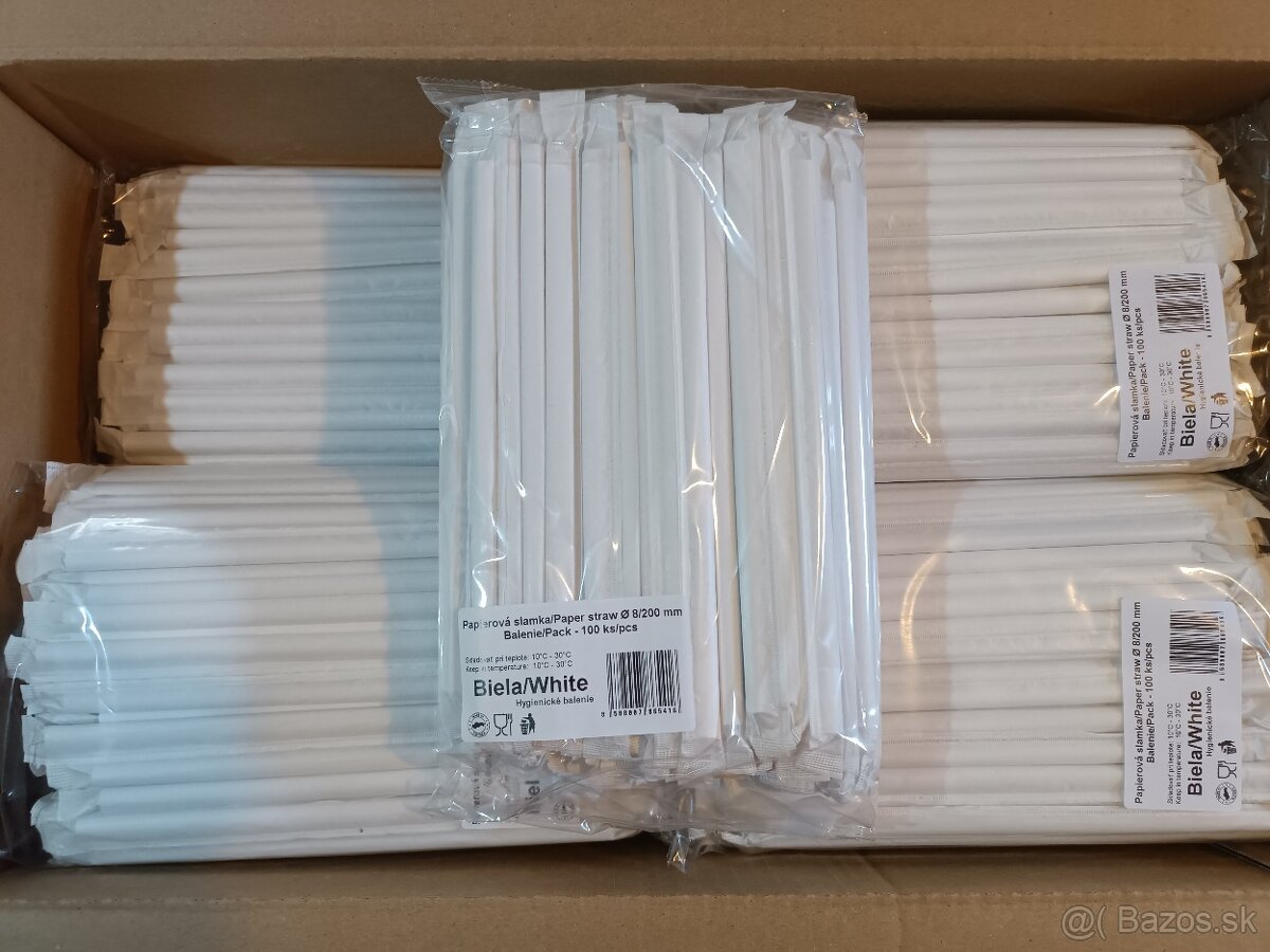 PAPIEROVÉ POHÁRE A SLAMKY RÔZNE DRUHY - 8